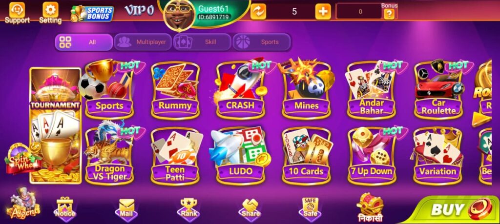 games available in Teen Patti Live Apk